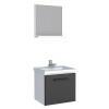 Conjunto Para Banheiro Aço Gabinete e Espelho Pitanga 40 Cozimax Branco/Preto