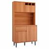 Kit Cozinha Pequena Completa 90x180cm Adega 4 Portas 1 Gaveta Soft Lukaliam Jequitiba