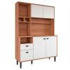 Kit Cozinha Compacta Completa 120x180cm 4 Portas 2 Gavetas Agata 1.2 Lukaliam Jequitiba/Areia
