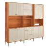 Cozinha Grande Completa 240x220cm 10 Portas 3 Gavetas Astra 2.4 Lukaliam Jequitiba/Areia