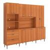 Cozinha Grande Completa 255x220cm 12 Portas 3 Gavetas Pulse 2.6 Lukaliam Jequitiba