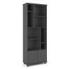 Livreiro Estante Multiuso 2 Portas 8 Nichos 71x185x35 Taurus Patrimar Grafite