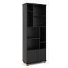 Livreiro Estante Multiuso 2 Portas 8 Nichos 71x185x35 Taurus Patrimar Preto
