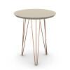 Mesa de Apoio Redonda Pés de Ferro 53 x 53 x 62 Evolution Patrimar Off White