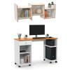 Mesa Para Computador Com Nicho Parede 125cm Gaveta Million Patrimar Branco/Cinamomo