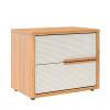 Mesa de Cabeceira 2 Gavetas Puxadores 100% MDF Concept Robel Freijo/Off White Frisado