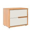 Mesa de Cabeceira 2 Gavetas Puxadores 100% MDF Concept Robel Freijo/Off White Liso