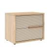 Mesa de Cabeceira 2 Gavetas Puxadores 100% MDF Concept Robel Hanover/Fendi Frisado