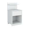 Mesa de Cabeceira 40x74cm com 1 Gaveta e Prateleira Mavie Patrimar Branco