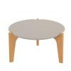 Mesa de Centro MDF Usinado Florida 55cm Lukaliam Off White/Freijo