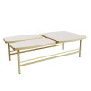 Mesa de Centro Grande Pés de Ferro 110cm Lile Lukaliam Off White/Dourado