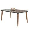 Mesa de Jantar Retrô Tampo Vidro 170x90x78 Pés Trapézio Jade RV Móveis Grafite