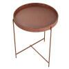 Mesa Lateral Redonda Couro Sintético 56x56x72 Decor Patrimar Marrom