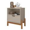 Mesa de Cabeceira 1 Gaveta 1 Nicho 52cm x 58cm Antares Casa D Off White