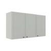 Módulo Armário Aéreo 68x120x34cm 3 Portas 100% MDF Cozinha Provence Robel Branco/Branco Matte