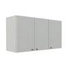 Módulo Armário Aéreo 68x120x56cm 3 Portas 100% MDF Cozinha Provence Robel Branco/Branco Matte