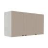 Módulo Armário Aéreo 68x120x56cm 3 Portas 100% MDF Cozinha Provence Robel Branco/Fendi Matte