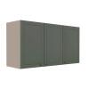 Módulo Armário Aéreo 68x120x56cm 3 Portas 100% MDF Cozinha Provence Robel Fendi/Sálvia Matte