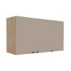 Módulo Armário Aéreo 68x120x56cm 3 Portas 100% MDF Cozinha Provence Robel Hanover/Fendi Matte