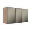 Módulo Armário Aéreo 68x120x56cm 3 Portas Vidro Reflecta Cozinha Modulada Robel Hanover
