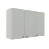 Módulo Armário Aéreo 88x120x34cm 3 Portas 100% MDF Cozinha Provence Robel Branco/Branco Matte