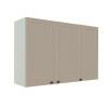 Módulo Armário Aéreo 88x120x34cm 3 Portas 100% MDF Cozinha Provence Robel Branco/Fendi Matte