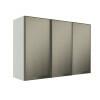 Módulo Armário Aéreo 88x120x34cm 3 Portas Vidro Reflecta Cozinha Modulada Robel Branco