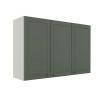 Módulo Armário Aéreo 88x120x34cm 3 Portas 100% MDF Cozinha Provence Robel Branco/Salvia Matte