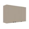 Módulo Armário Aéreo 88x120x34cm 3 Portas 100% MDF Cozinha Provence Robel Fendi/Fendi Matte