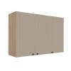 Módulo Armário Aéreo 88x120x34cm 3 Portas 100% MDF Cozinha Provence Robel Hanover/Fendi Matte