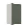Módulo Armário Aéreo 68x40x34cm 1 Porta 100% MDF Cozinha Modulada Provence Robel Branco/Salvia Matte