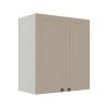 Módulo Armário Aéreo 68x60x34cm 2 Portas 100% MDF Cozinha Modulada Provence Robel Branco/Fendi Matte