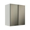 Módulo Armário Aéreo 68x60x34cm 2 Portas Vidro Reflecta Cozinha Modulada Robel Branco