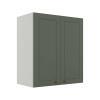 Módulo Armário Aéreo 68x60x34cm 2 Portas 100% MDF Cozinha Modulada Provence Robel Branco/Salvia Matte