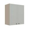 Módulo Armário Aéreo 68x60x34cm 2 Portas 100% MDF Cozinha Modulada Provence Robel Fendi/Branco Matte