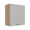Módulo Armário Aéreo 68x60x34cm 2 Portas 100% MDF Cozinha Modulada Provence Robel Hanover/Branco Matte
