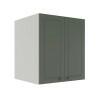 Módulo Armário Aéreo 68x60x56cm 2 Portas 100% MDF Cozinha Provence Robel Branco/Sálvia Matte