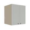 Módulo Armário Aéreo 68x60x56cm 2 Portas 100% MDF Cozinha Provence Robel Fendi/Branco Matte