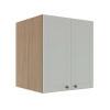 Módulo Armário Aéreo 68x60x56cm 2 Portas 100% MDF Cozinha Provence Robel Hanover/Branco Matte