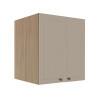 Módulo Armário Aéreo 68x60x56cm 2 Portas 100% MDF Cozinha Provence Robel Hanover/Fendi Matte