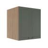 Módulo Armário Aéreo 68x60x56cm 2 Portas 100% MDF Cozinha Provence Robel Hanover/Sálvia Matte