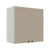 Módulo Armário Aéreo 68x70x34cm 2 Portas 100% MDF Cozinha Modulada Provence Robel Branco/Fendi Matte