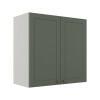 Módulo Armário Aéreo 68x70x34cm 2 Portas 100% MDF Cozinha Modulada Provence Robel Branco/Salvia Matte