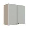 Módulo Armário Aéreo 68x70x34cm 2 Portas 100% MDF Cozinha Modulada Provence Robel Fendi/Branco Matte