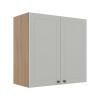Módulo Armário Aéreo 68x70x34cm 2 Portas 100% MDF Cozinha Modulada Provence Robel Hanover/Branco Matte