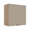 Módulo Armário Aéreo 68x70x34cm 2 Portas 100% MDF Cozinha Modulada Provence Robel Hanover/Fendi Matte