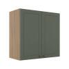 Módulo Armário Aéreo 68x70x34cm 2 Portas 100% MDF Cozinha Modulada Provence Robel Hanover/Salvia Matte