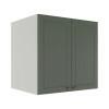 Módulo Armário Aéreo 68x70x56cm 2 Portas 100% MDF Cozinha Provence Robel Branco/Sálvia Matte
