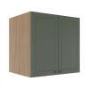 Módulo Armário Aéreo 68x70x56cm 2 Portas 100% MDF Cozinha Provence Robel Hanover/Sálvia Matte