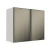 Módulo Armário Aéreo 68x80x34cm 2 Portas Vidro Reflecta Cozinha Modulada Robel Branco